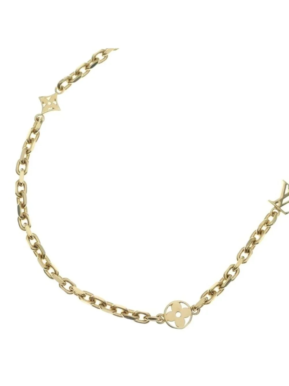 Louis Vuitton Chain LV Yours Logo Necklace Gold